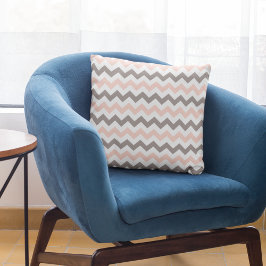 Modern Blush Pink Taupe Chevron Pattern Kussen