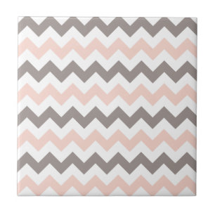 Modern Blush Pink Taupe Chevron Tegeltje