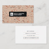 Modern Blush Pink Terrazzo Marble Pattern Visitekaartje (Voorkant / Achterkant)