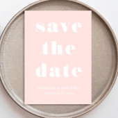 Modern Blush Pink Typography Wedding Save The Date