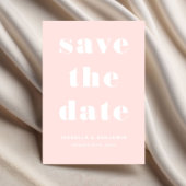 Modern Blush Pink Typography Wedding Save The Date