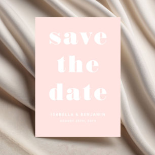 Modern Blush Pink Typography Wedding Save The Date