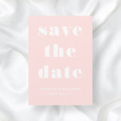 Modern Blush Pink Typography Wedding Save The Date