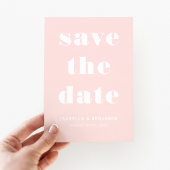 Modern Blush Pink Typography Wedding Save The Date