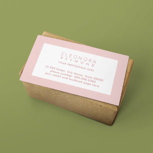 Modern Blush Pink Visitekaartje voor haar