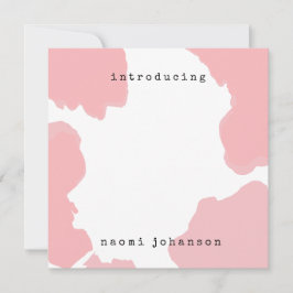 Modern Blush Pink Watercolor Baby Aankondiging
