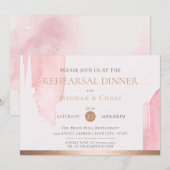 Modern Blush Pink Waterverf Brush Strokes Kaart (Voorkant / Achterkant)