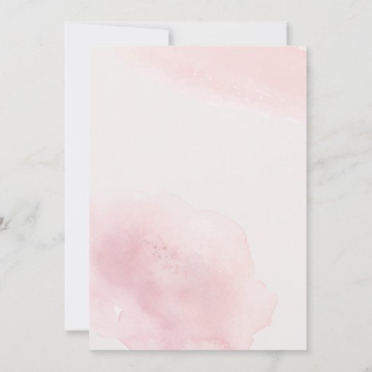 Modern Blush Pink Waterverf Brush Strokes Kaart (Achterkant)