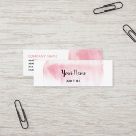 Modern Blush Pink Waterverf Slim Visitekaartje