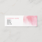 Modern Blush Pink Waterverf Slim Visitekaartje (Achterkant)