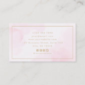 Modern Blush Pink Waterverf, social media iconen Visitekaartje (Achterkant)