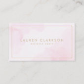 Modern Blush Pink Waterverf, social media iconen Visitekaartje (Voorkant)