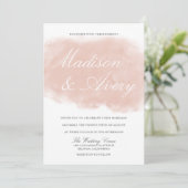 Modern Blush Pink Waterverf Splash Wedding Kaart (Staand voorkant)