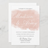 Modern Blush Pink Waterverf Splash Wedding Kaart (Voorkant / Achterkant)