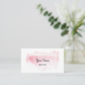 Modern Blush Pink Waterverf Visitekaartje (Staand voorkant)