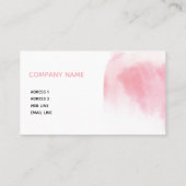 Modern Blush Pink Waterverf Visitekaartje (Achterkant)