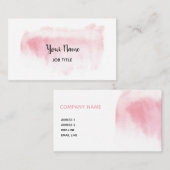 Modern Blush Pink Waterverf Visitekaartje (Voorkant / Achterkant)