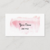 Modern Blush Pink Waterverf Visitekaartje (Voorkant)