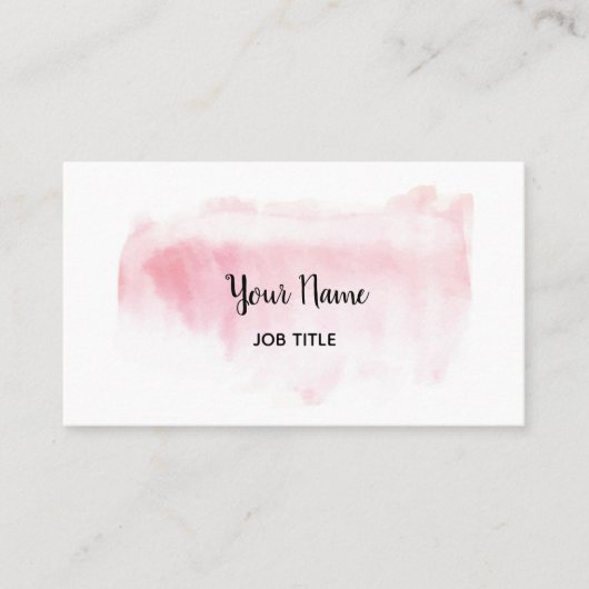 Modern Blush Pink Waterverf Visitekaartje (Voorkant)