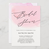 Modern Blush Pink Waterverf Vrijgezellenfeest Kaart (Voorkant / Achterkant)