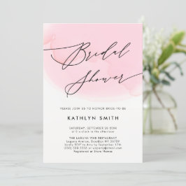 Modern Blush Pink Waterverf Vrijgezellenfeest Kaart