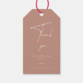 Modern Blush Pink Weddenschap Bedankt Label Cadeaulabel (Voorkant)