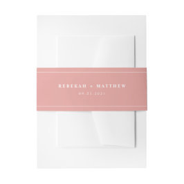 Modern Blush Pink Wedding Belly Band Uitnodigingen Wikkel