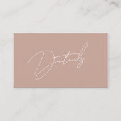 Modern Blush Pink Wedding Details Script Informatiekaartje (Voorkant)