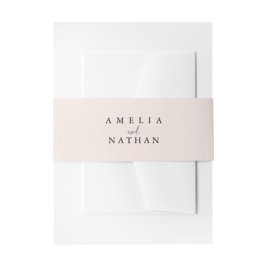 Modern Blush Pink Wedding Uitnodigingen Wikkel (Voorkant Voorbeeld)