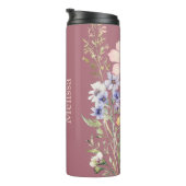 Modern Blush Pink Wilde Bloemen Oma Thermosbeker (Geroteerd rechts)