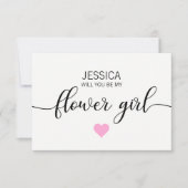 Modern Blush PINK word jij mijn BLOEMENMEISJE? Kaart (Voorkant)