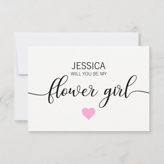 Modern Blush PINK word jij mijn BLOEMENMEISJE? Kaart (Voorkant)