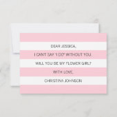 Modern Blush PINK word jij mijn BLOEMENMEISJE? Kaart (Achterkant)
