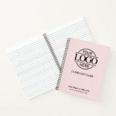 Modern Blush Pink Zakelijk Bedrijf Logo Notitieboek (Binnen)