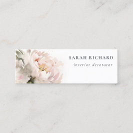 Modern Blush Pioen Waterverf Bloemen Bunch Mini Visitekaartje