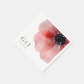 Modern Blush Poppy Monogram Weddenschap Servet (Hoek)