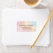 Modern Blush regenbooglitter Return Address Etiket (Insitu)
