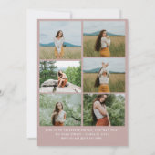 Modern Blush Roos 10 foto's Graduation Party Kaart (Achterkant)