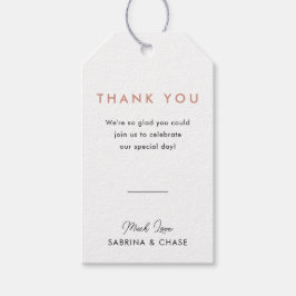 Modern Blush Roos Bruiloft Dank u Favor Tag Cadeaulabel