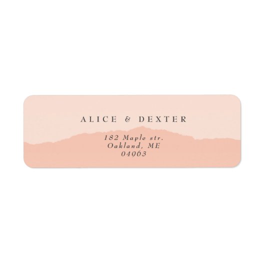 Modern Blush Roos Couple Wedding Etiket (Voorkant)
