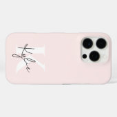 Modern Blush Roos Gepersonaliseerde Monogram Naam Case-Mate iPhone Case (Achterkant (horizontaal))
