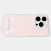 Modern Blush Roos Gepersonaliseerde Monogram Naam Case-Mate iPhone Case (Achterkant (horizontaal))