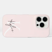 Modern Blush Roos Gepersonaliseerde Monogram Naam  Case-Mate iPhone Case (Achterkant (horizontaal))