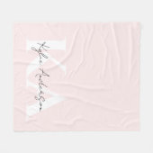 Modern Blush Roos Gepersonaliseerde Monogram Naam Fleece Deken (Voorkant (Horizontaal))