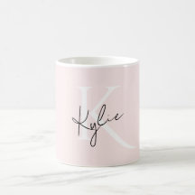 Modern Blush Roos Gepersonaliseerde Monogram Naam 