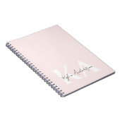 Modern Blush Roos Gepersonaliseerde Monogram Naam Notitieboek (Rechterzijde)