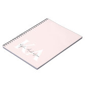 Modern Blush Roos Gepersonaliseerde Monogram Naam Notitieboek (Linkerzijde)
