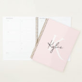 Modern Blush Roos Gepersonaliseerde Monogram Naam  Planner (Display)