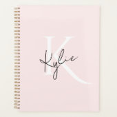 Modern Blush Roos Gepersonaliseerde Monogram Naam  Planner (Voorkant)