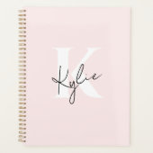 Modern Blush Roos Gepersonaliseerde Monogram Naam  Planner (Voorkant)